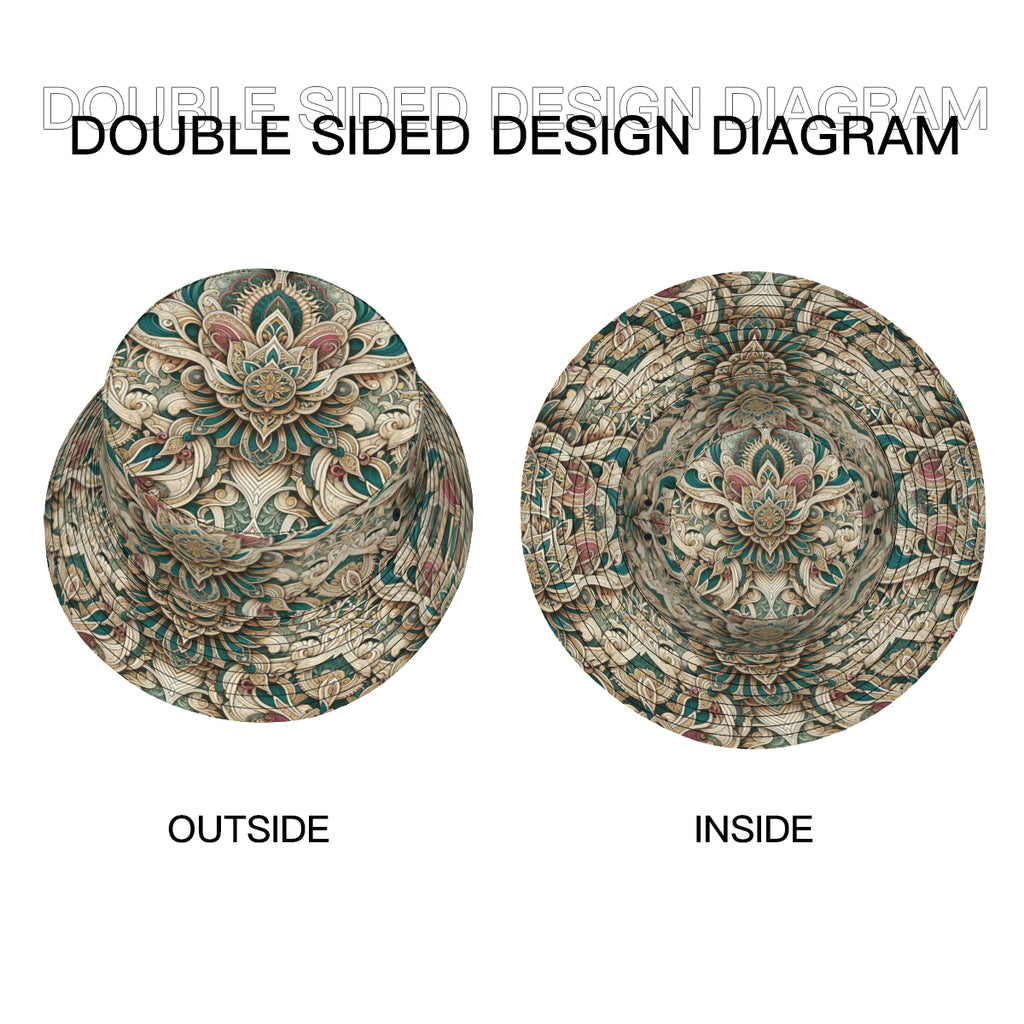 Intricate Luxury Pattern Double-Sided Unisex Polyester Bucket Hat