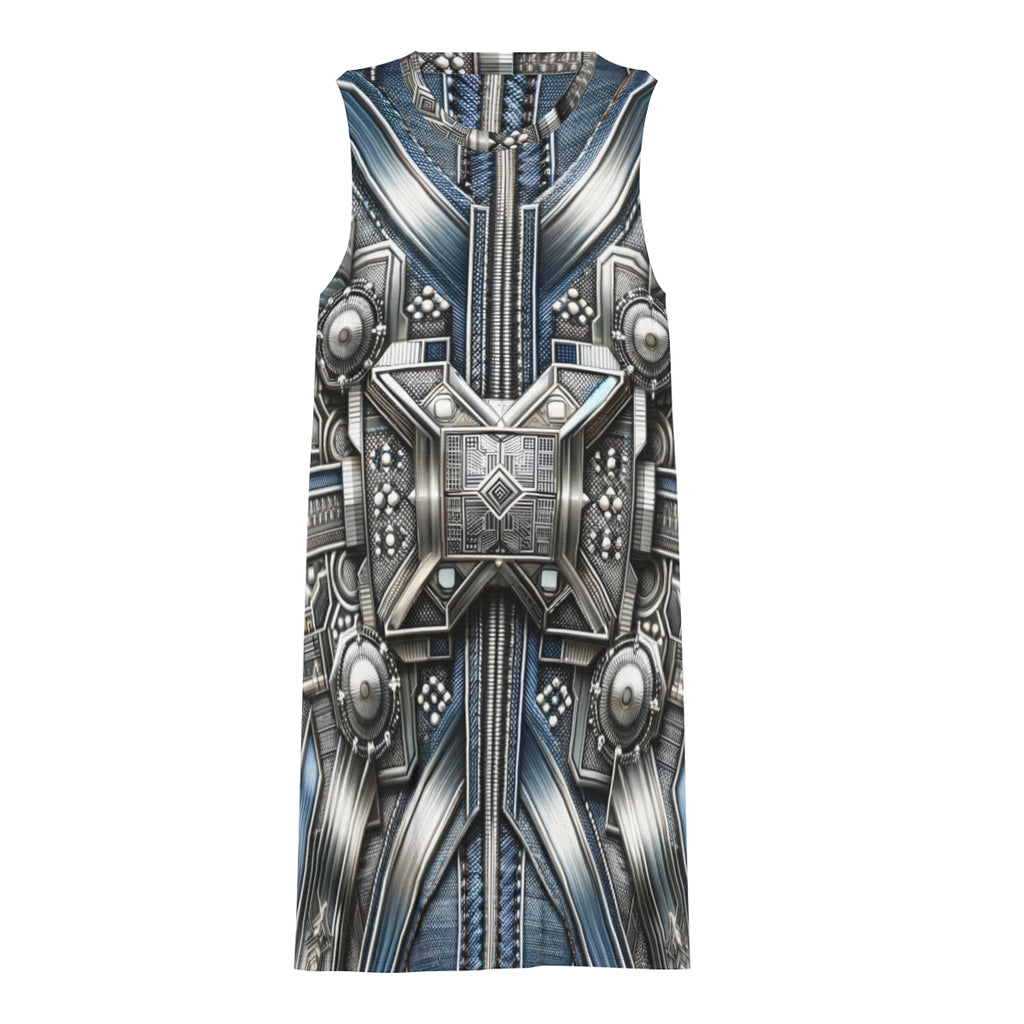 Denim Metallic Style Women's Casual Dress | Polyester