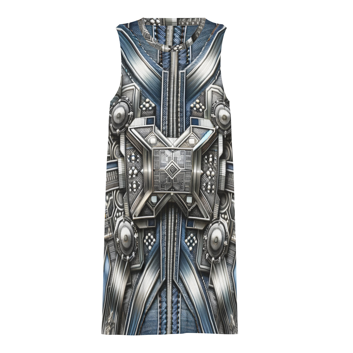 Denim Metallic Style Women's Casual Dress | Polyester