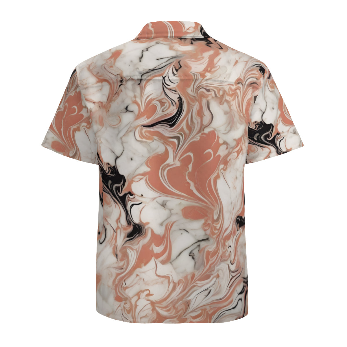 Marble Pattern Short Sleeves Men's Shirt