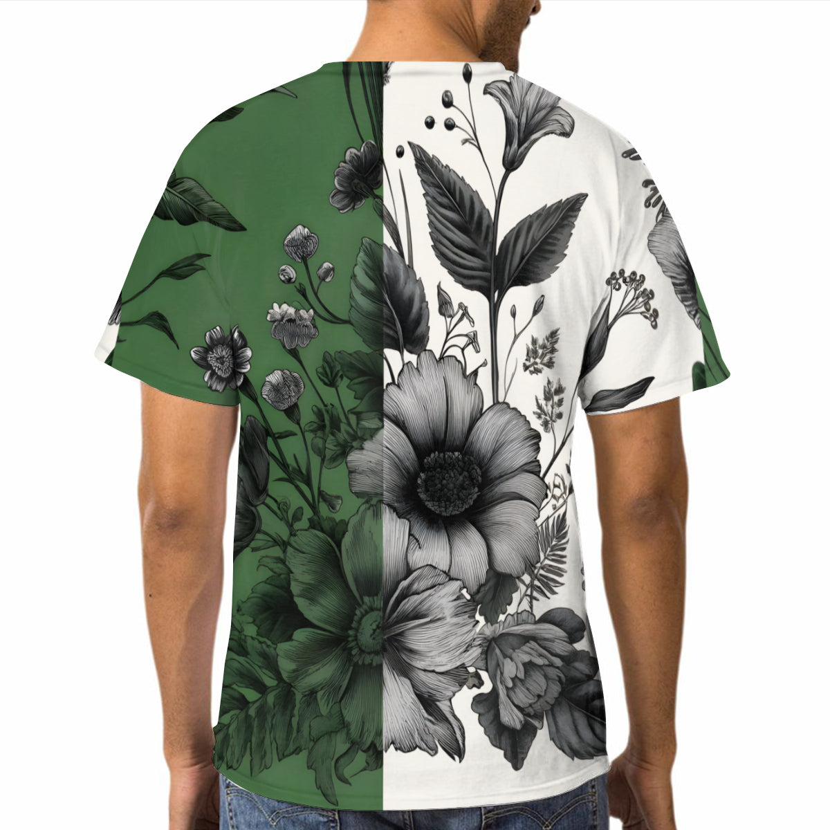Botanical Men's Short-Sleeved Mesh Cloth T-Shirt｜Polyester
