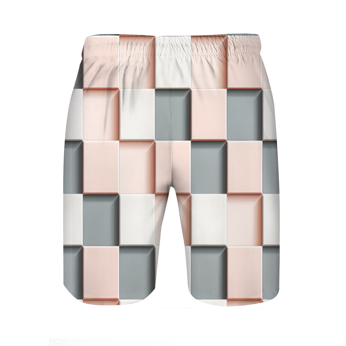 Abstract Square Men's Beach Shorts (Not Mesh Lined) | Polyester