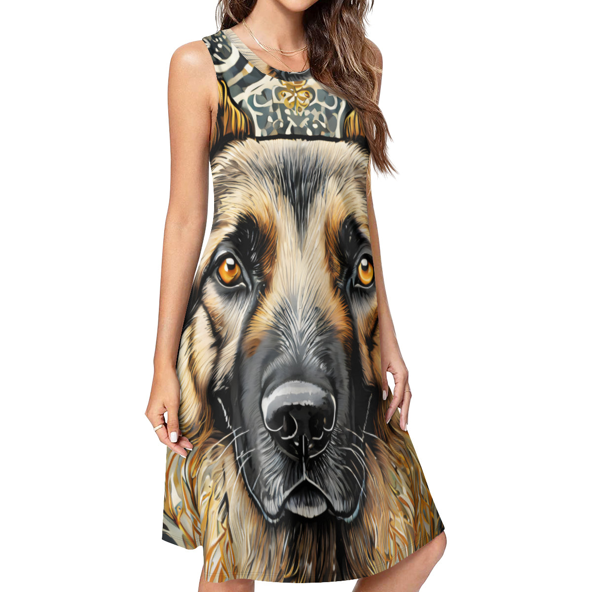 German Shepherd Women's Casual Dress | Polyester
