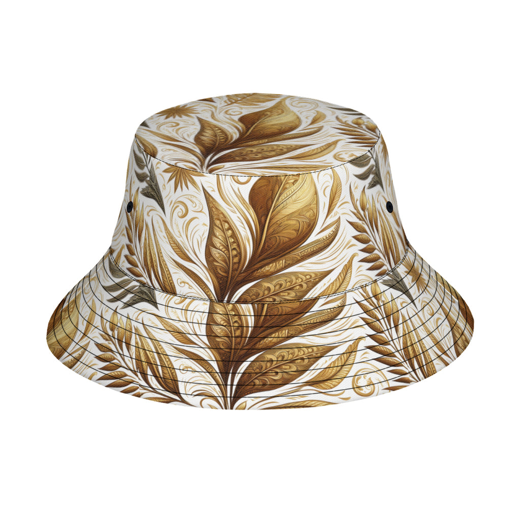 Golden Feathers Double-Sided Unisex Polyester Bucket Hat