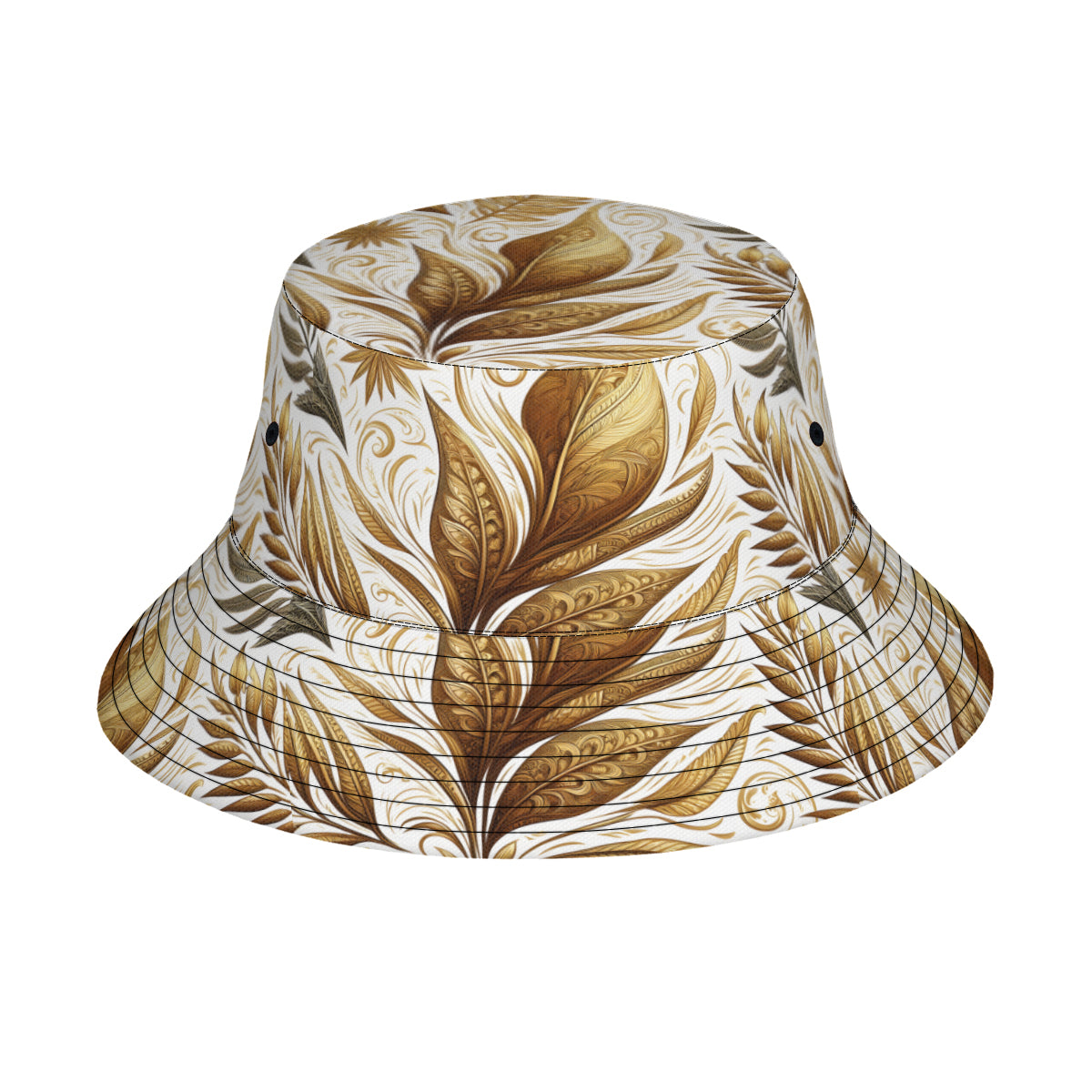 Golden Feathers Double-Sided Unisex Polyester Bucket Hat