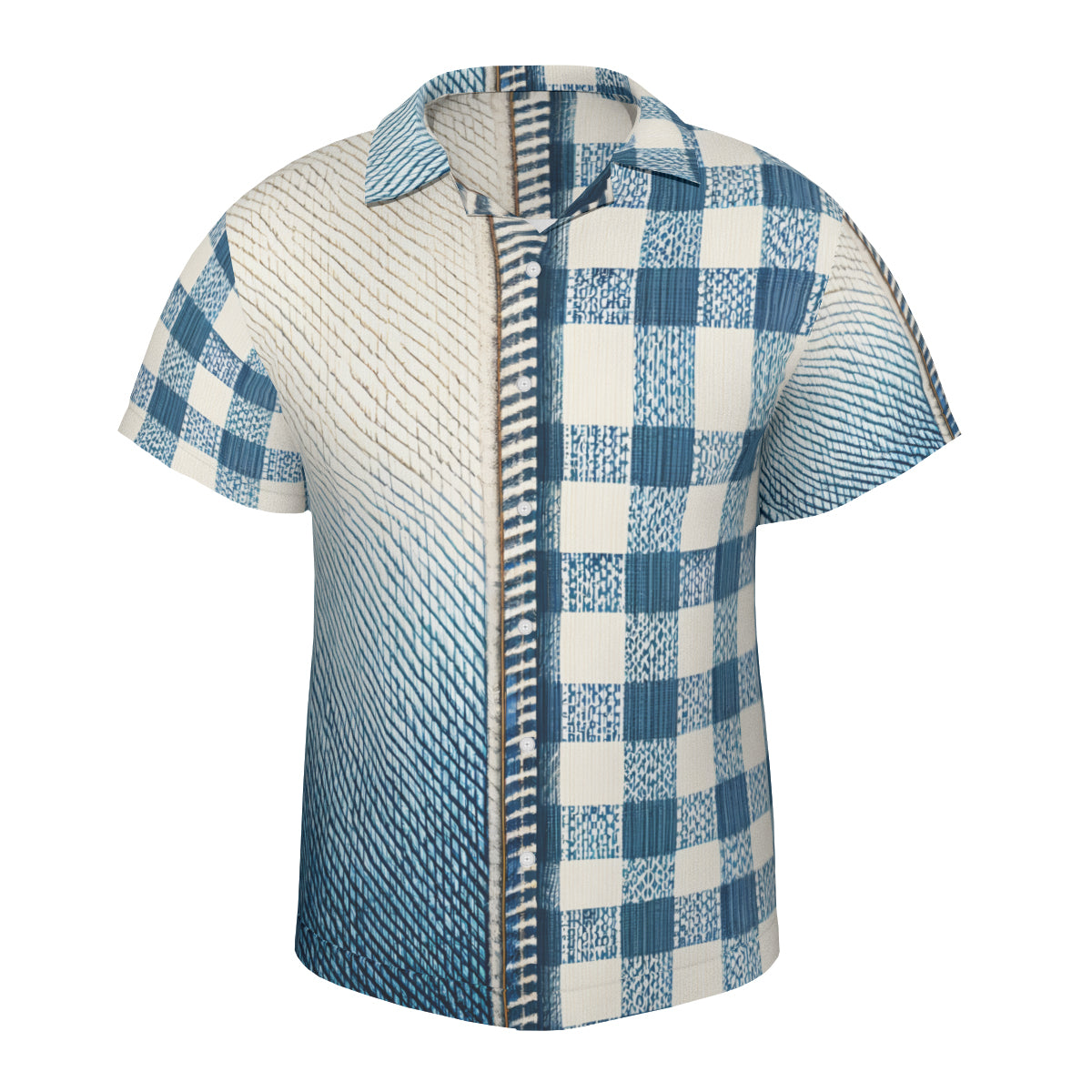 Denim Design Short Sleeves Men's Shirt