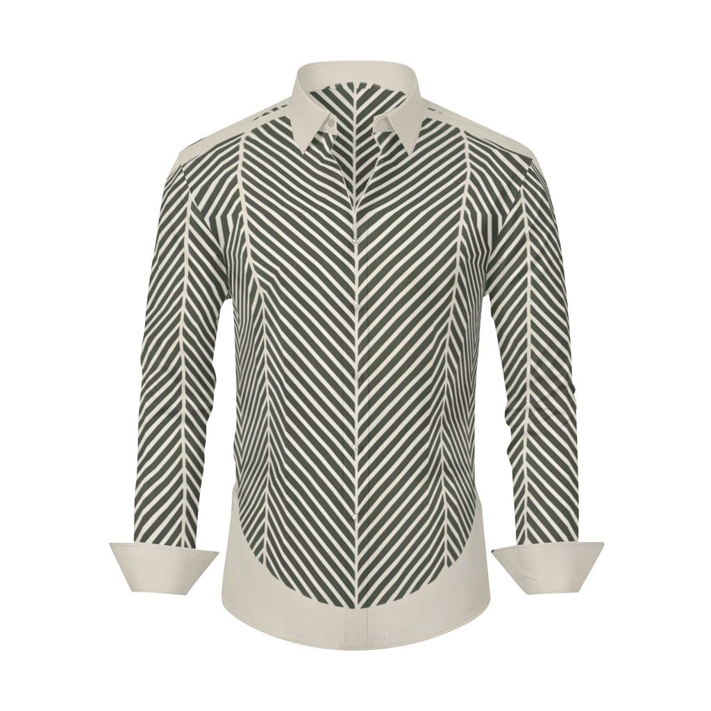 Minimalistic Geometric Long Sleeves Men's Shirt
