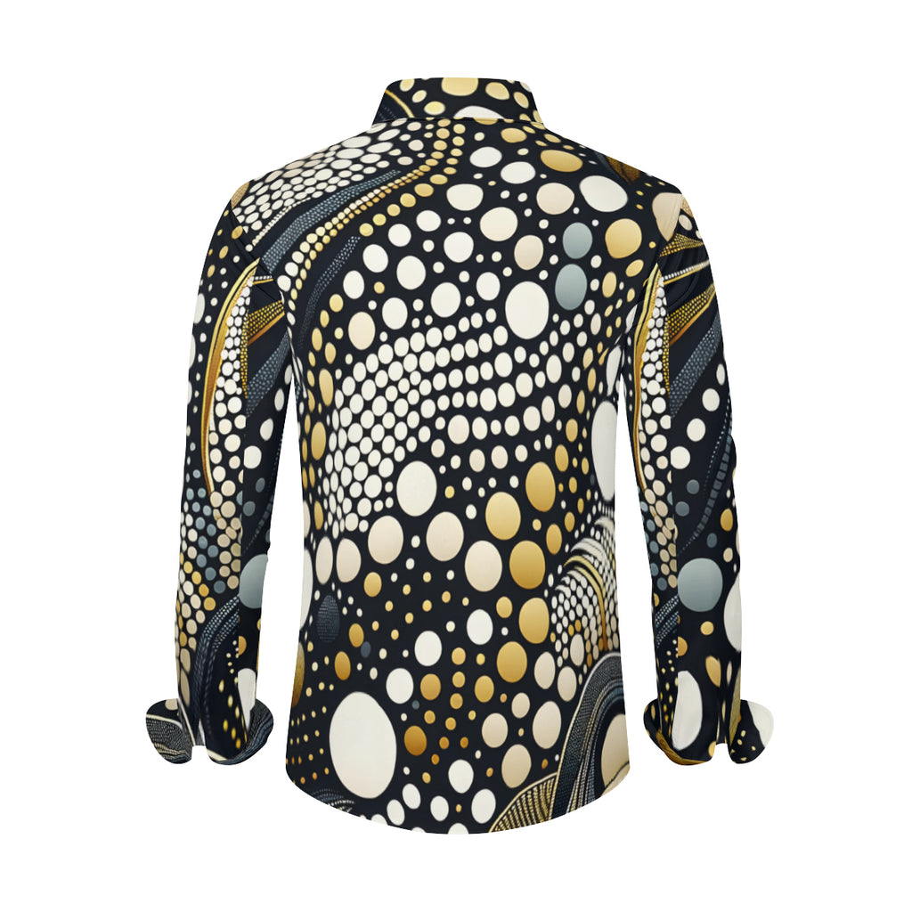 Abstract Dotted Long Sleeves Men's Shirt