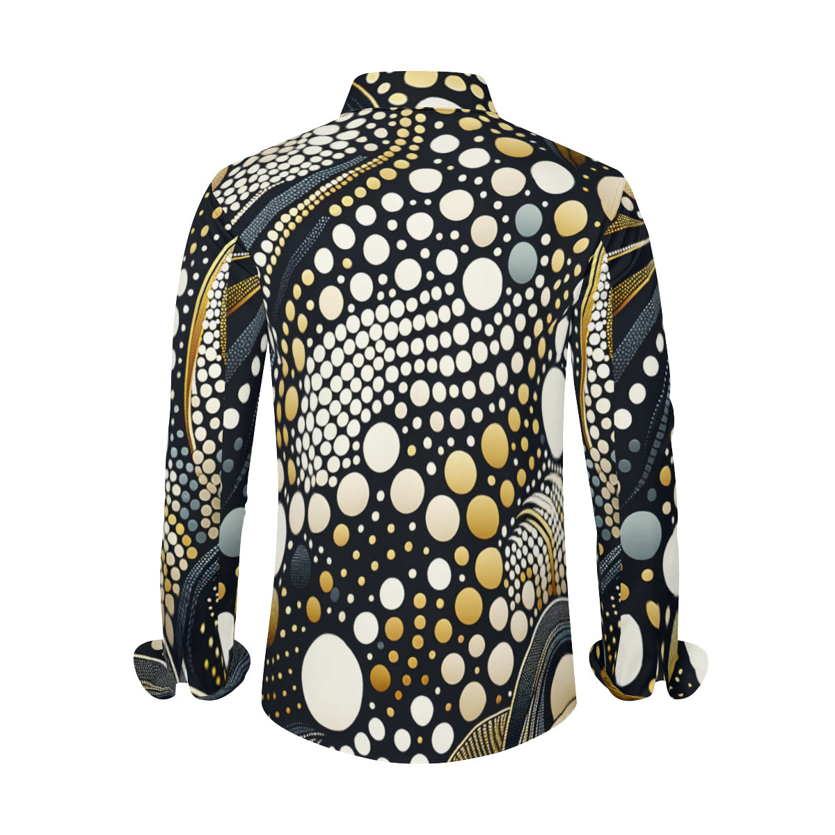 Abstract Dotted Long Sleeves Men's Shirt