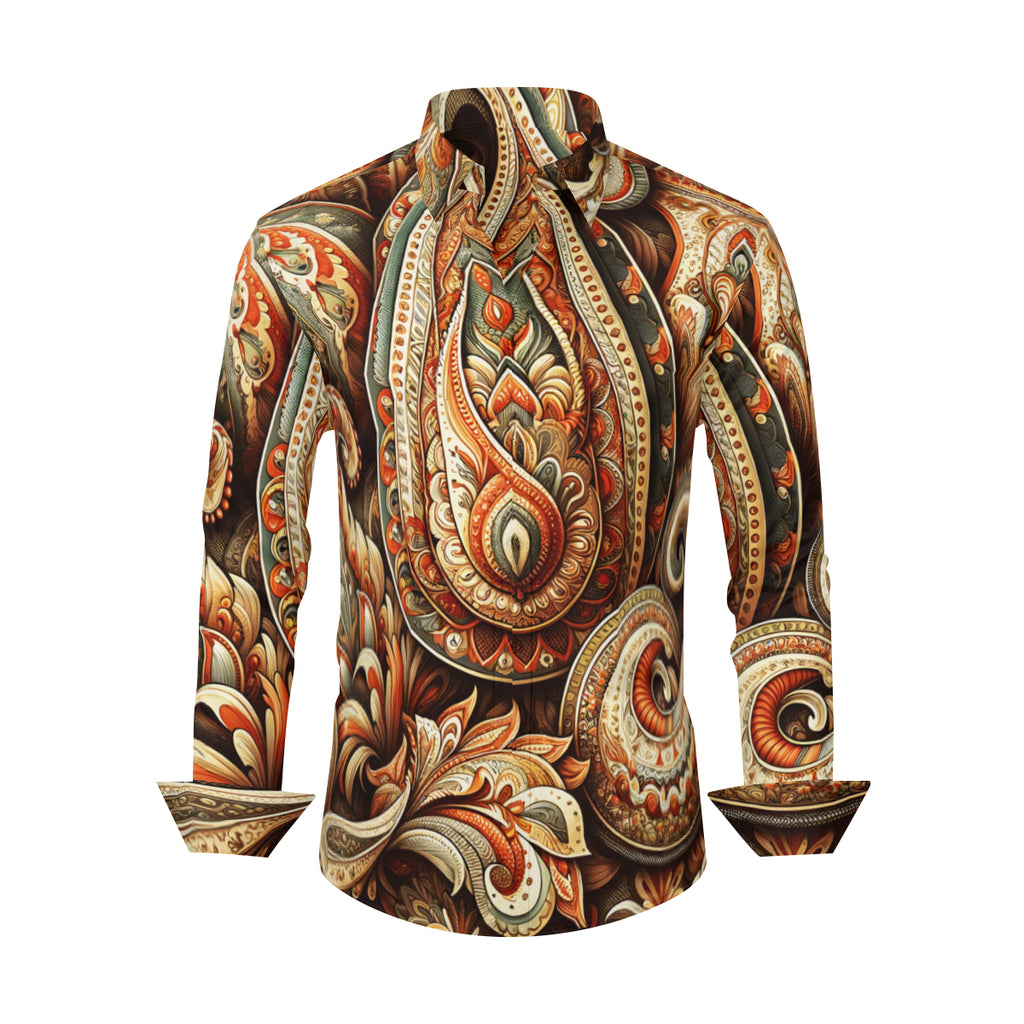 Abstract Bohemian Long Sleeves Men's Shirt