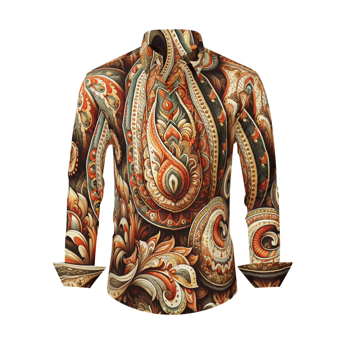 Abstract Bohemian Long Sleeves Men's Shirt