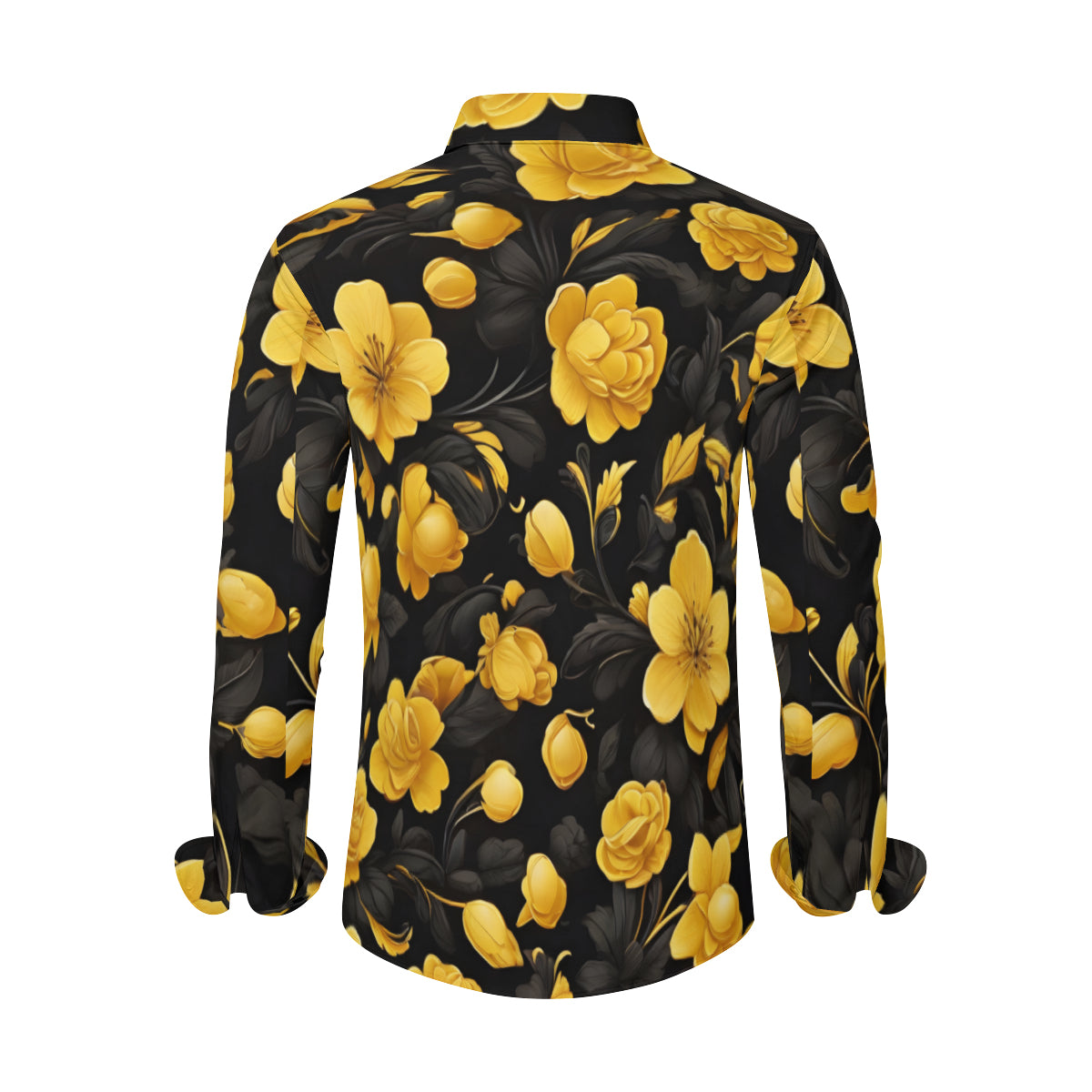Floral Men's Classic Long-Sleeved Shirt | Polyester