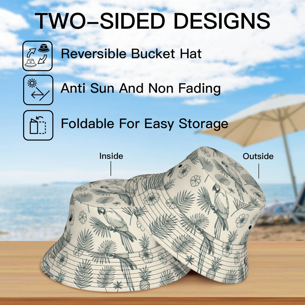 Tropical Double-Sided Unisex Polyester Bucket Hat
