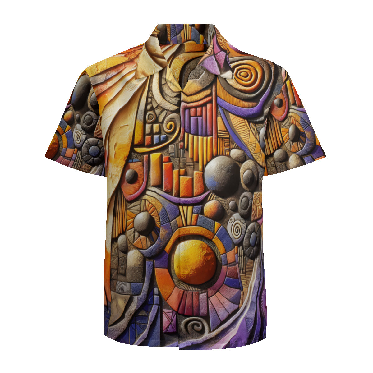 Textured Plasters Short Sleeves Men's Shirt