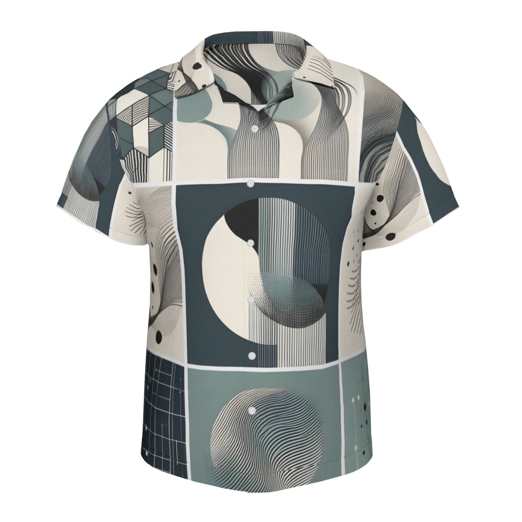 Abstract Shapes Short Sleeves Men's Shirt