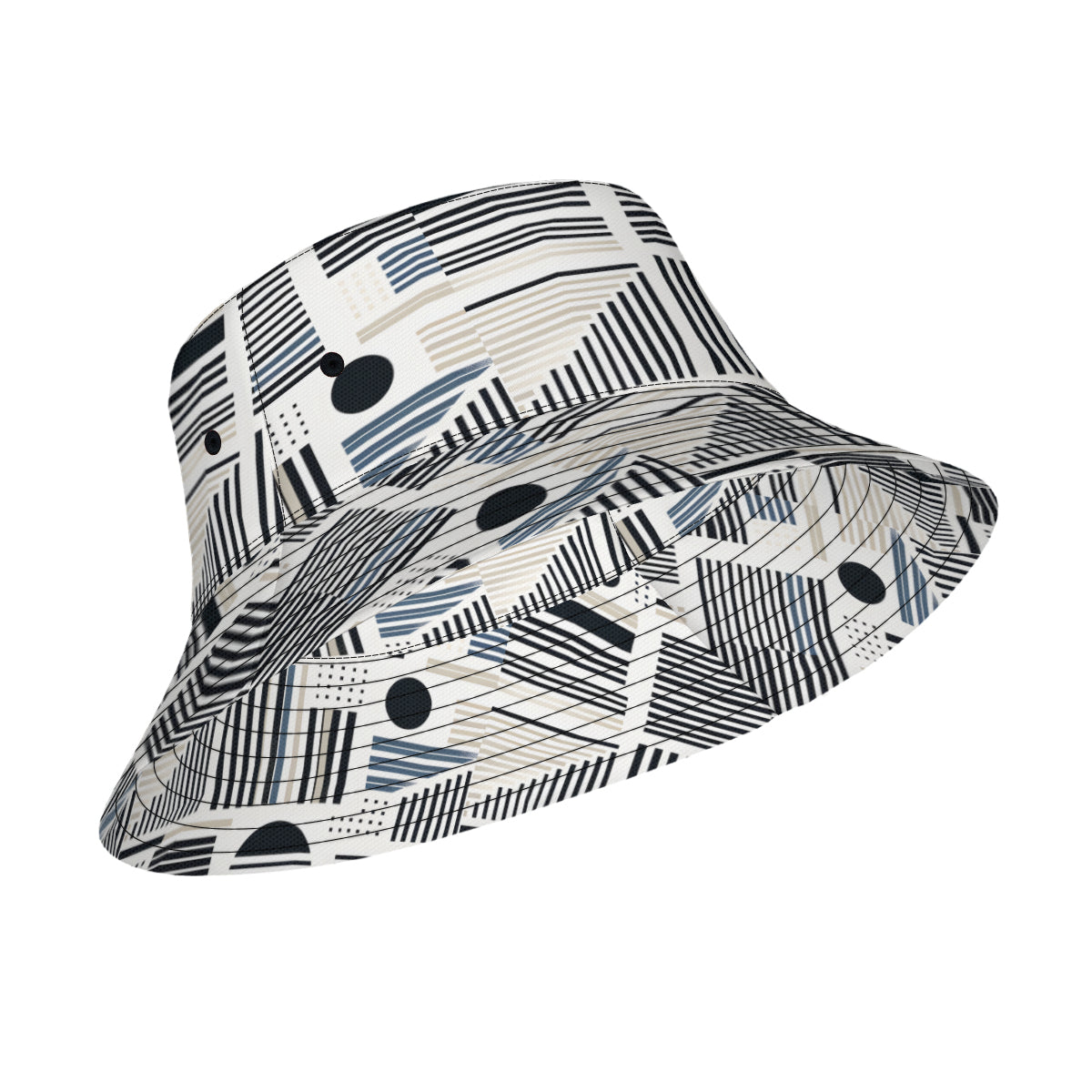 Minimalistic Black And White Double-Sided Unisex Polyester Bucket Hat