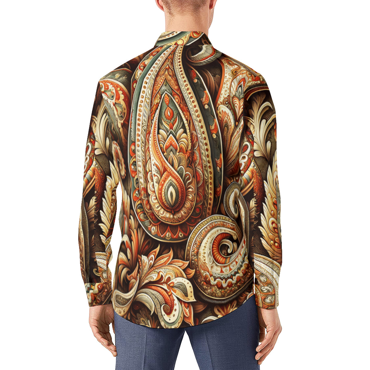 Abstract Bohemian Long Sleeves Men's Shirt