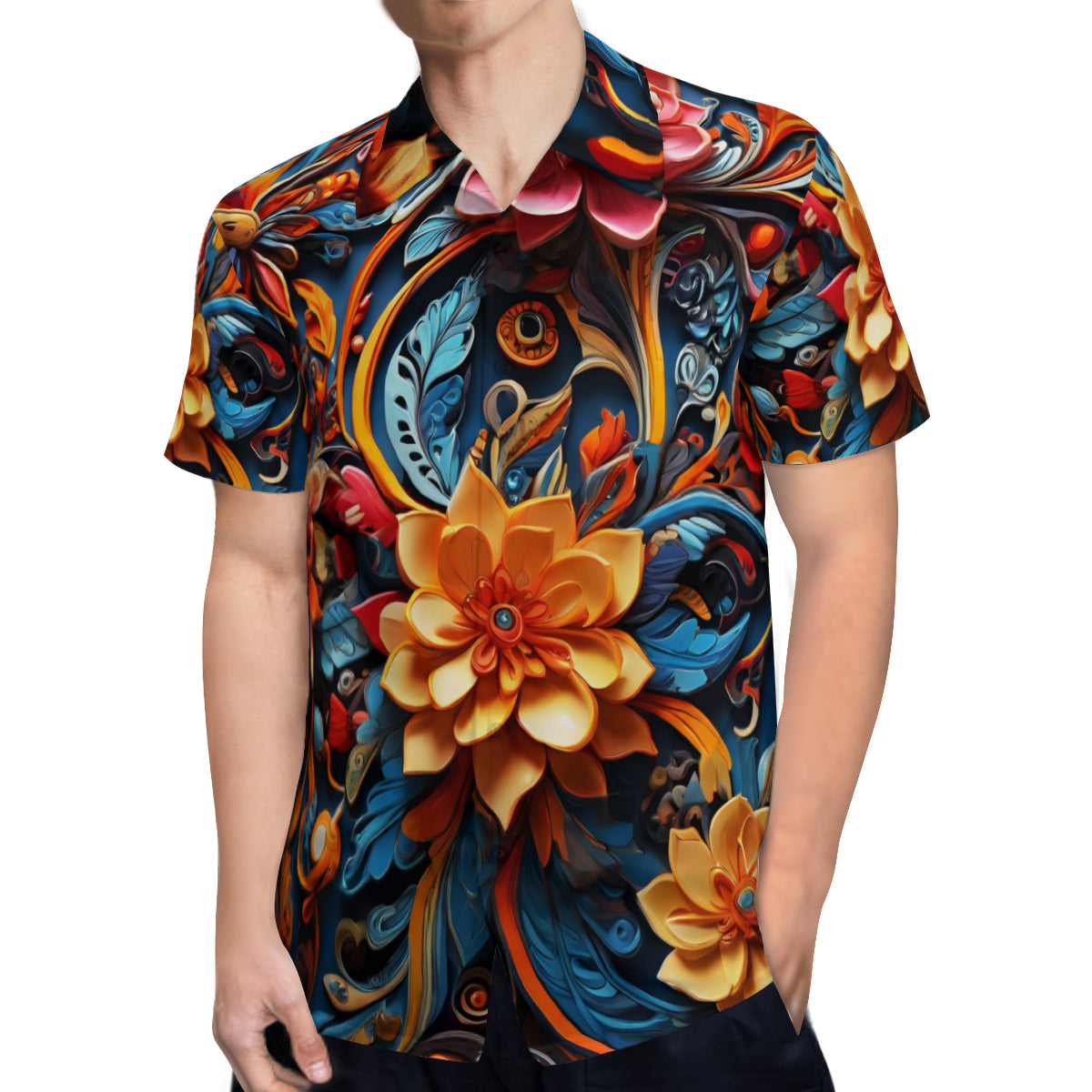Floral Short Sleeves Men's Shirt
