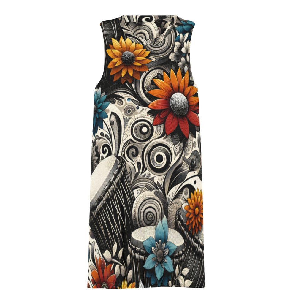 Music Floral Print Women's Casual Dress | Polyester