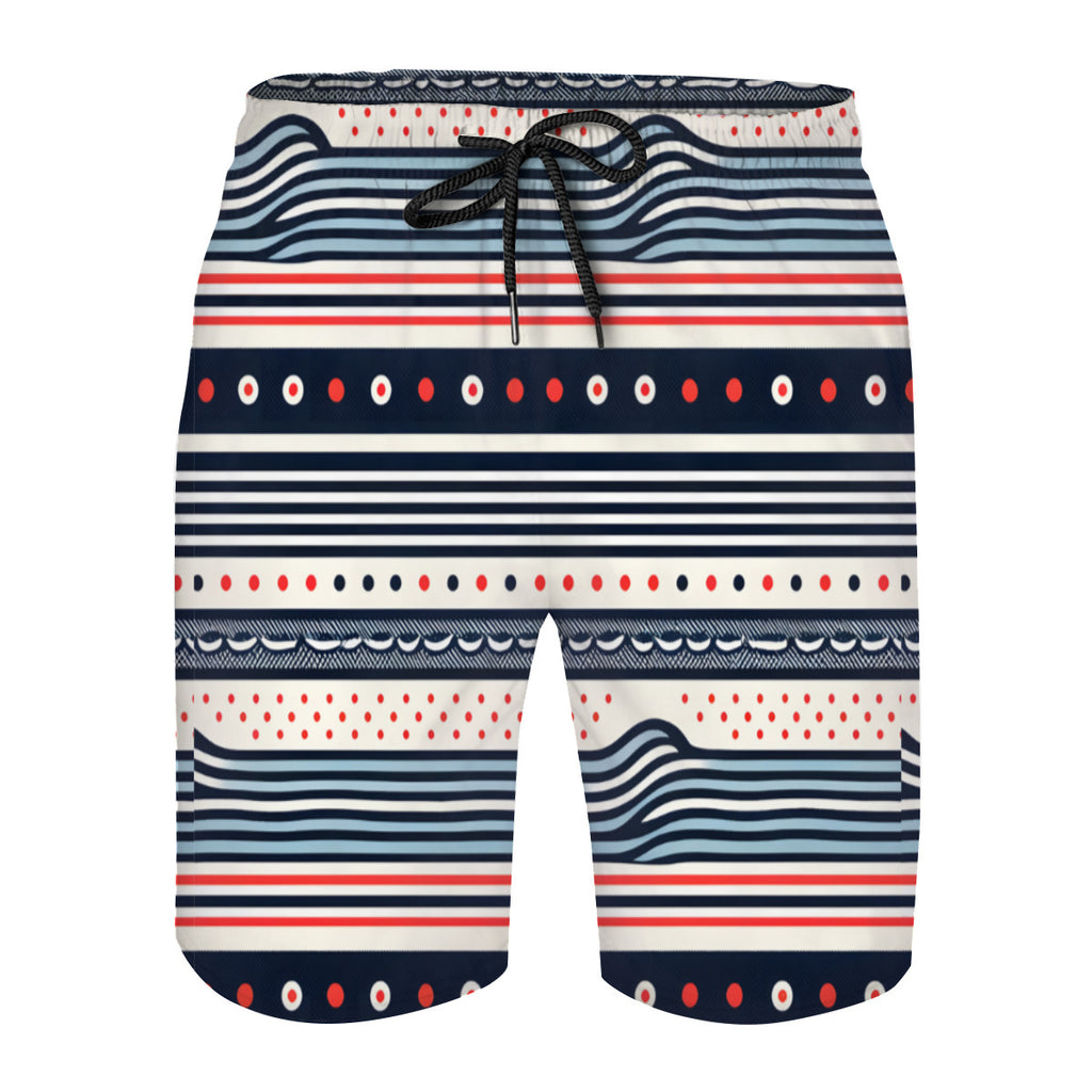 Abstract Dotted Men's Beach Shorts (Not Mesh Lined) | Polyester