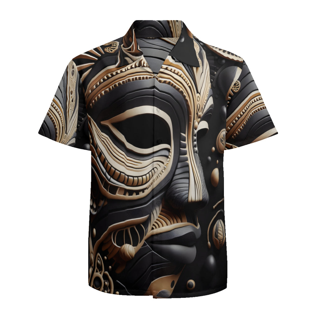 African Mask Art Short Sleeves Men's Shirt