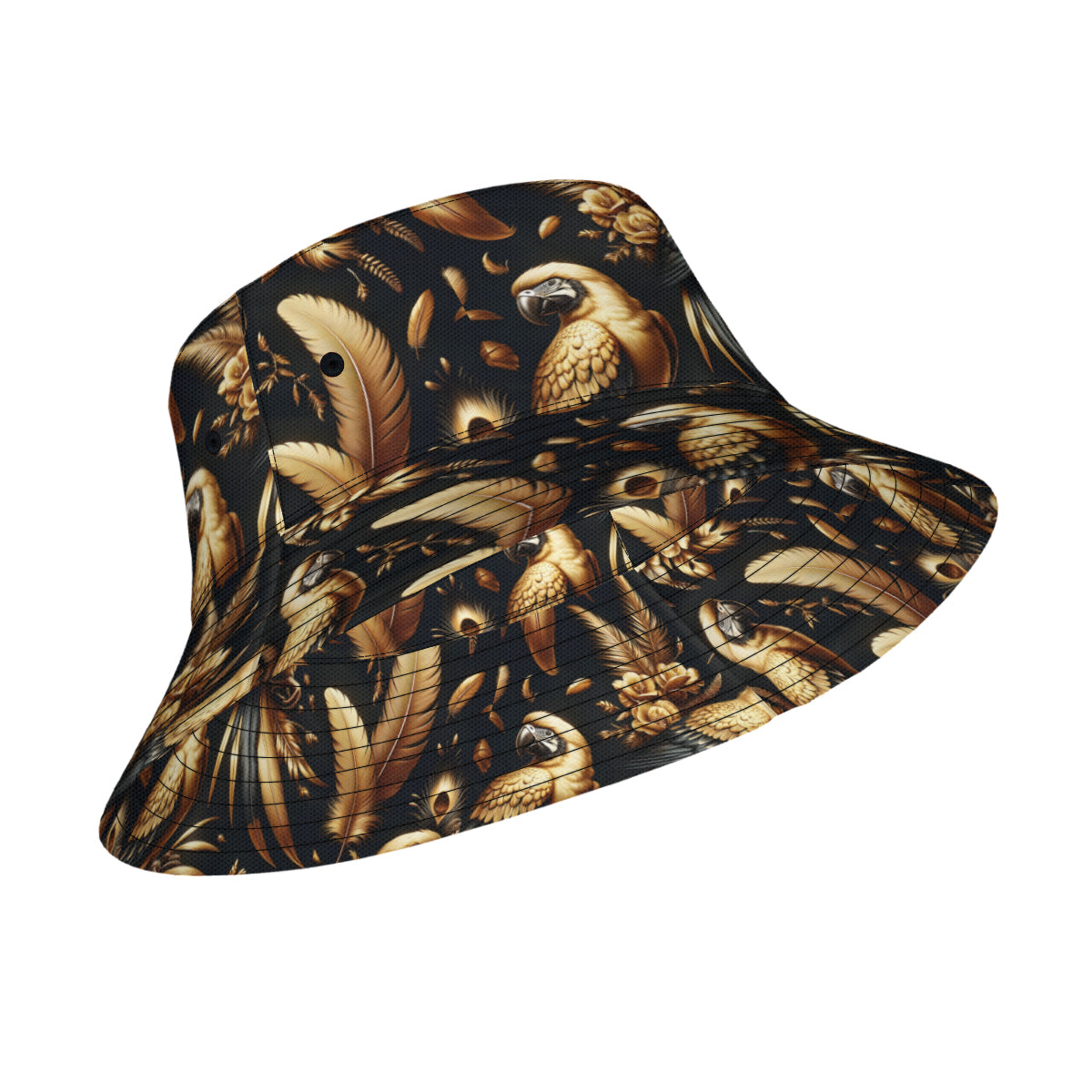 Golden Parrots Double-Sided Unisex Polyester Bucket Hat