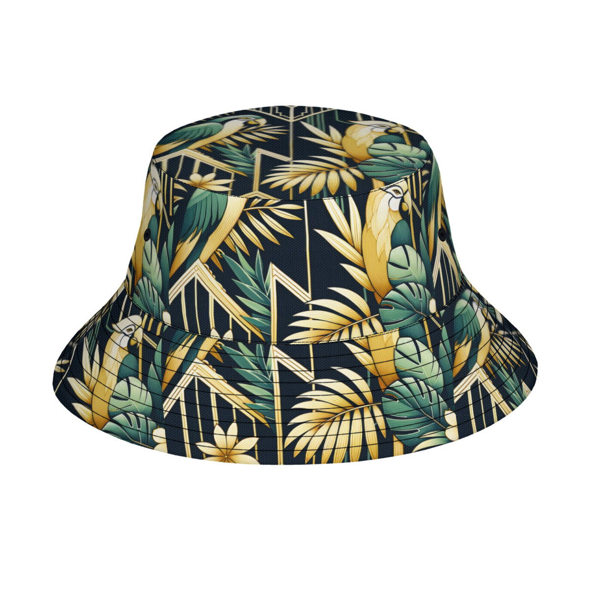 Tropical Parrots Double-Sided Unisex Polyester Bucket Hat