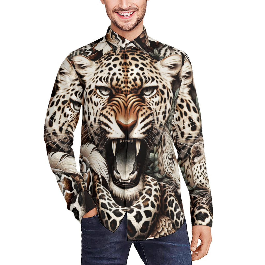 Leopard Long Sleeves Men's Shirt