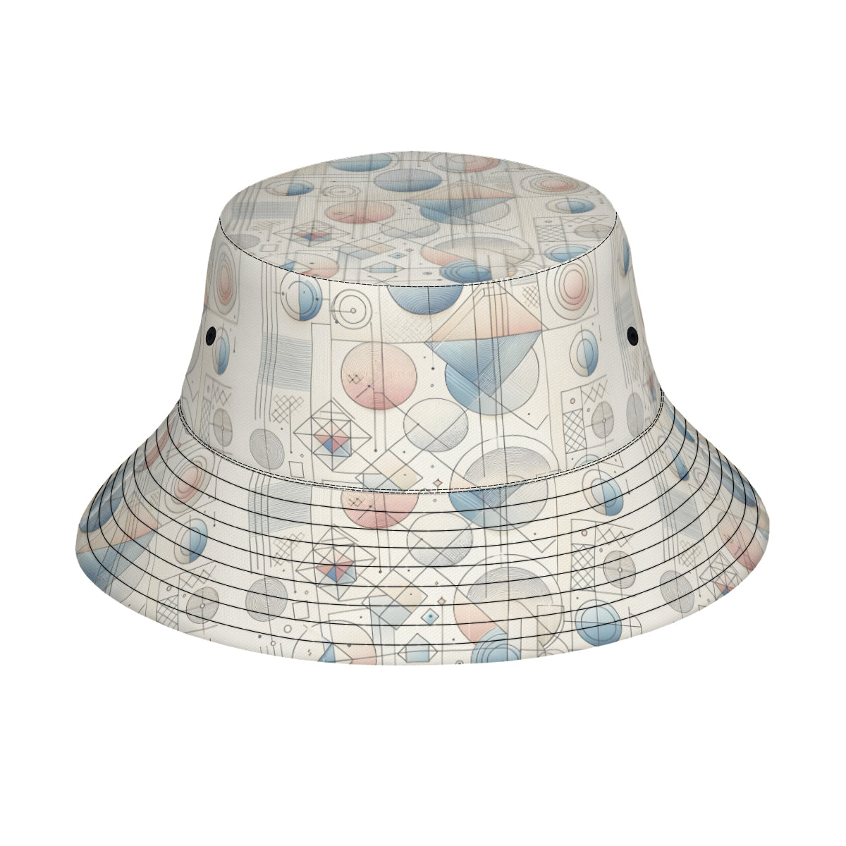 Minimalistic Geometric Shapes Double-Sided Unisex Polyester Bucket Hat