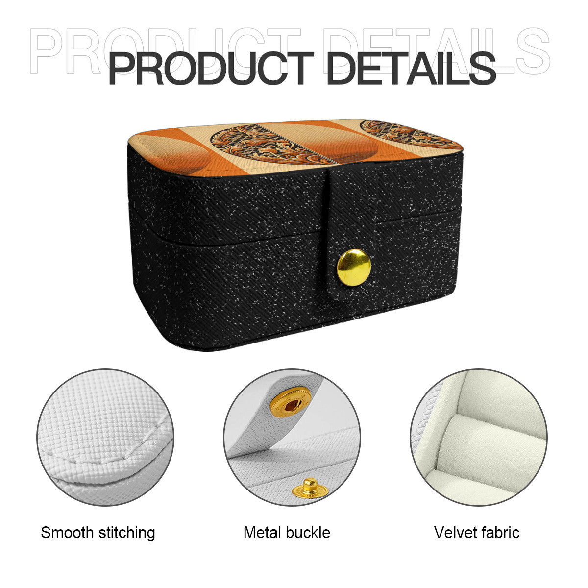 Orange Style Personalized Portable Jewelry Box