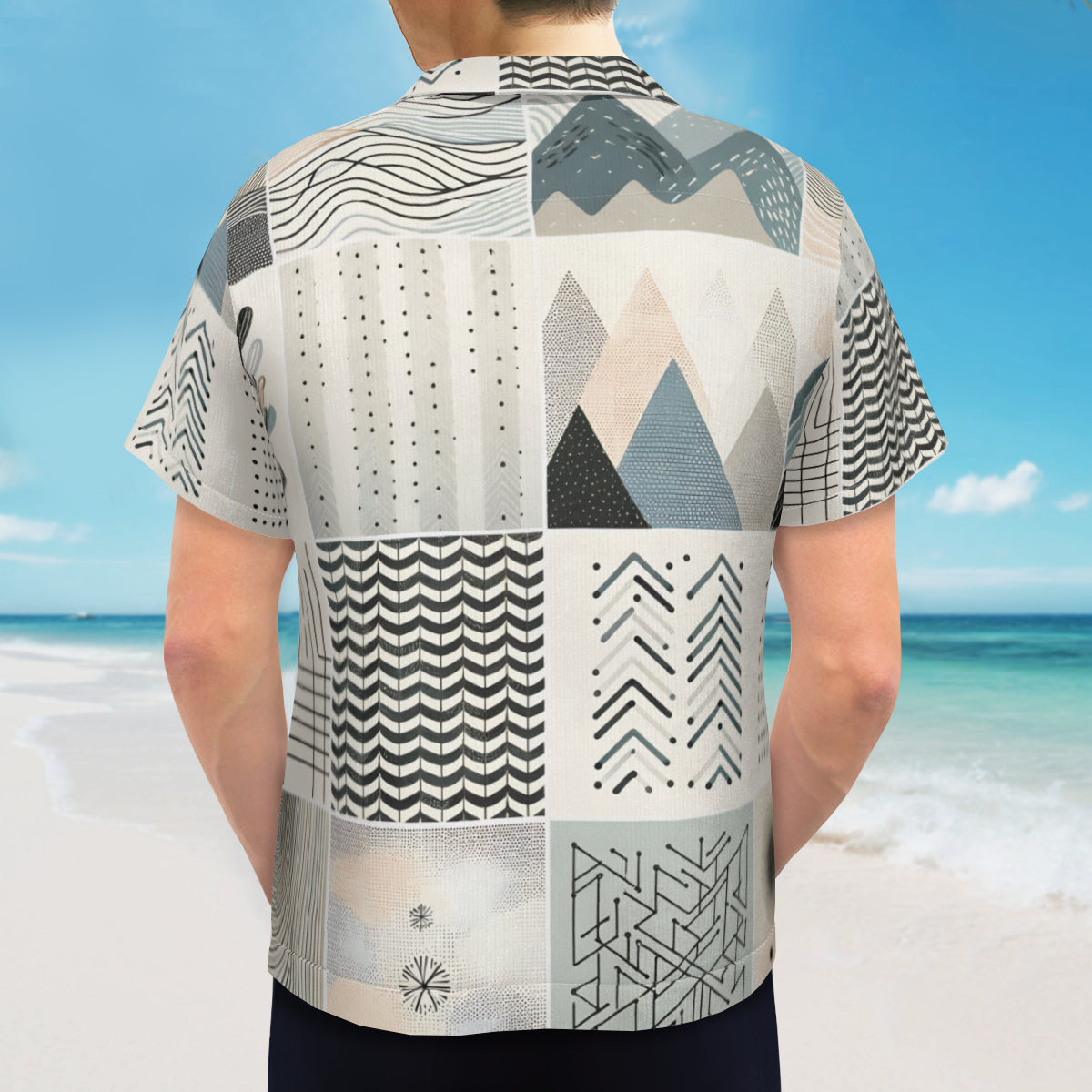 Minimalistic Floral Short Sleeves Men's Shirt