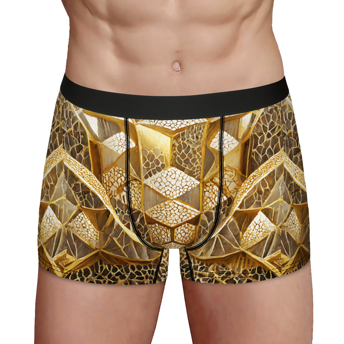 Golden Architechtural Design  Men's Underwear (Multi-Faceted Design)