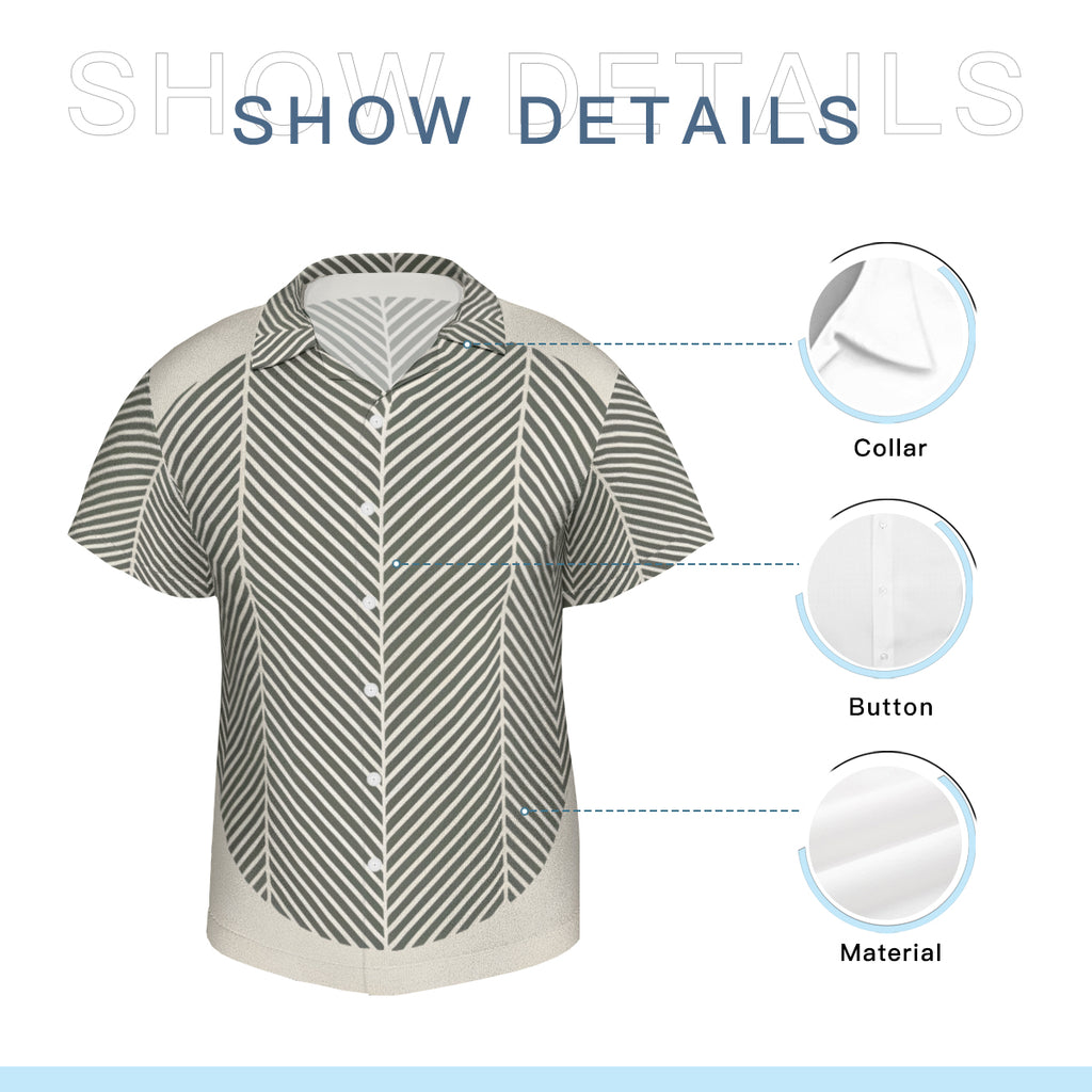 Minimalistic Geometric Short Sleeves Men's Shirt