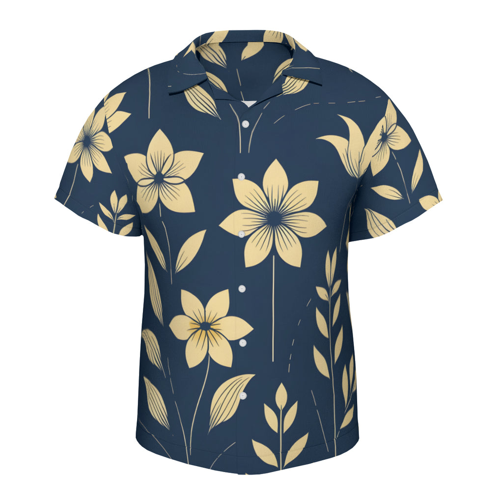 Tropical Floral Short Sleeves Men's Shirt