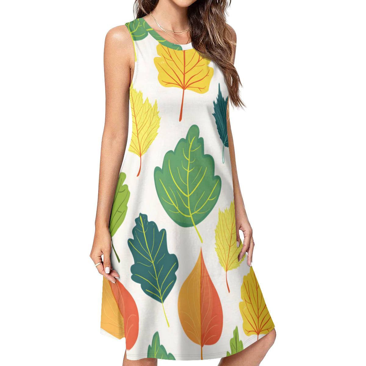 Autumn Floral Women's Casual Dress | Polyester