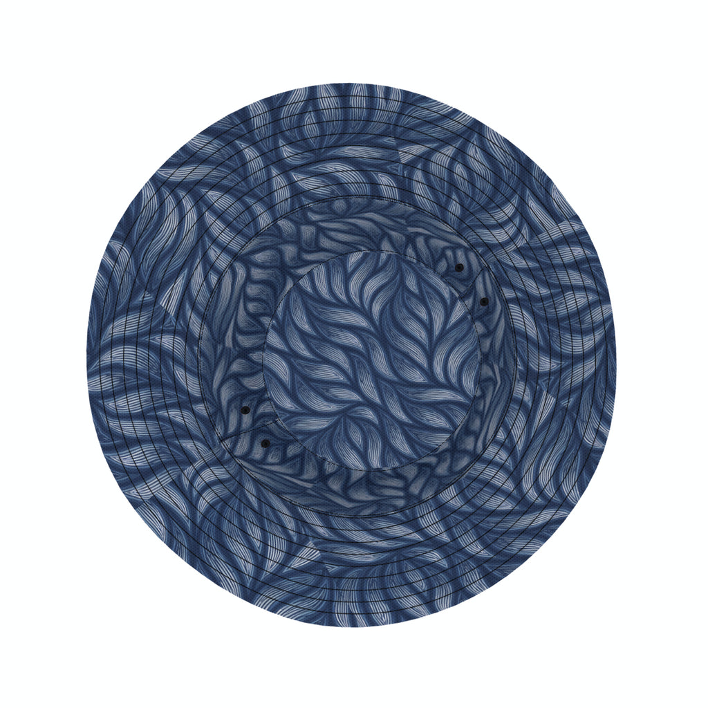 Abstract Denim Double-Sided Unisex Polyester Bucket Hat
