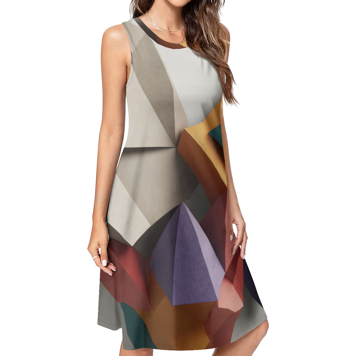 Geometric Women's Casual Dress | Polyester