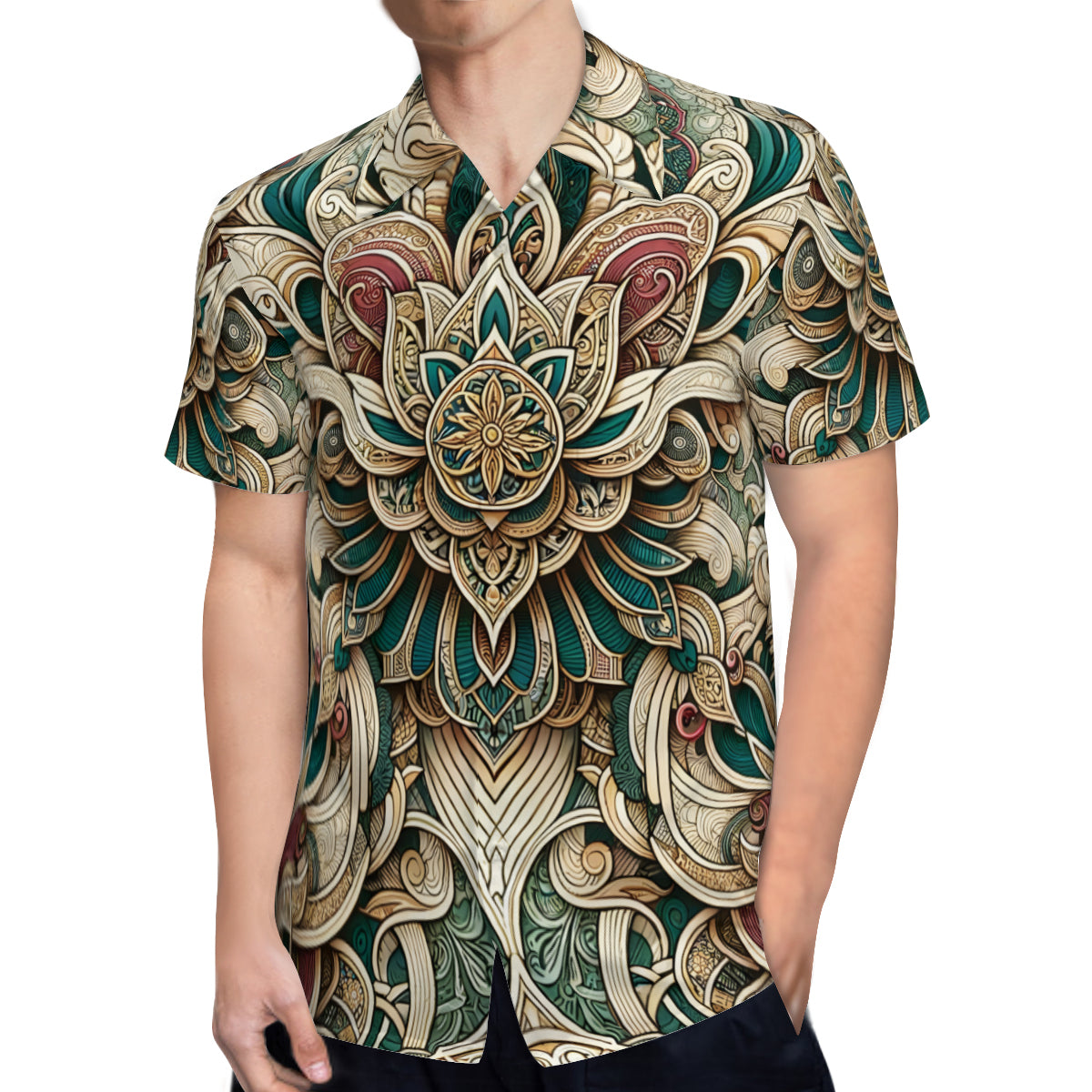 Intricate Luxury Pattern Short Sleeves Men's Shirt