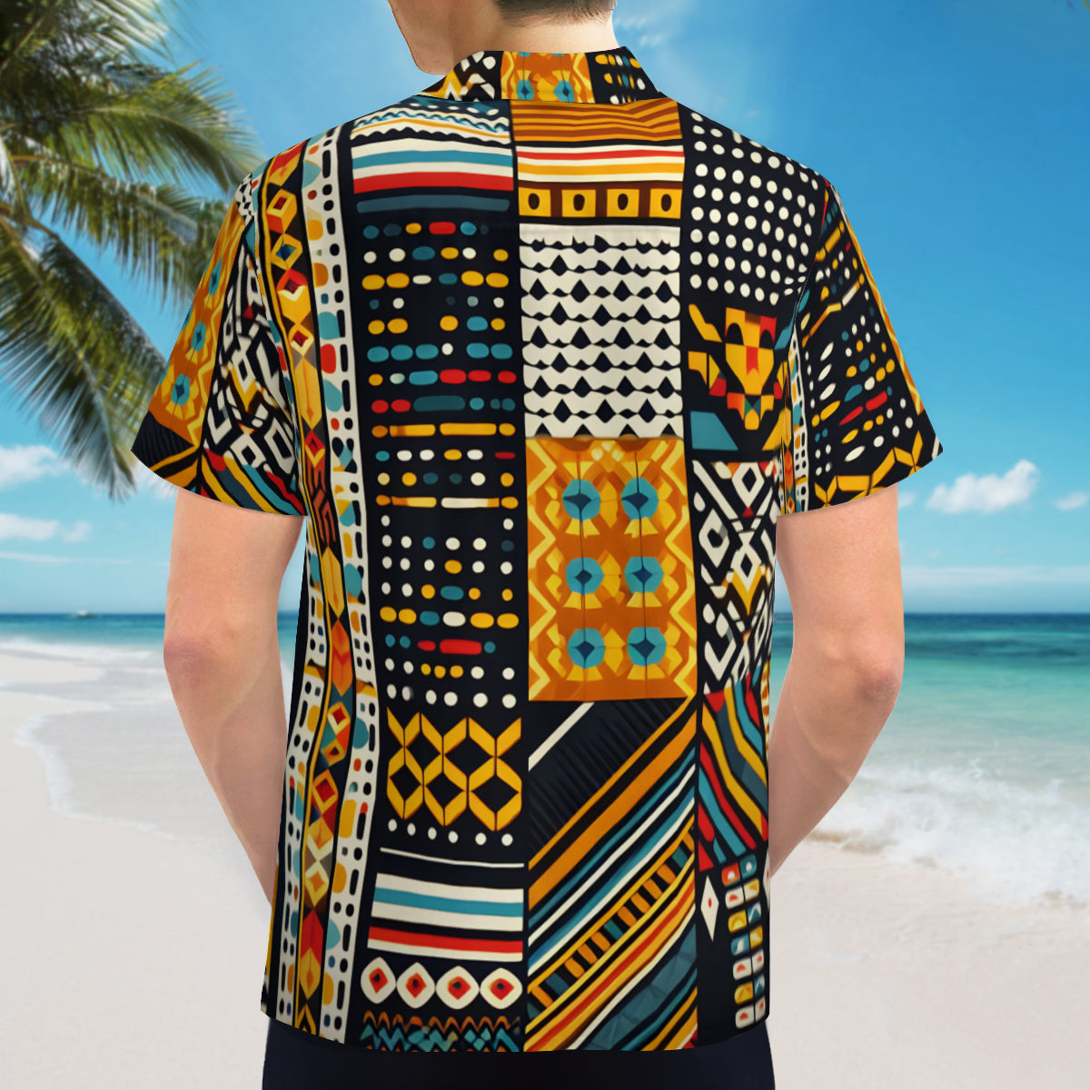 Africa Pattern Short Sleeves Men's Shirt