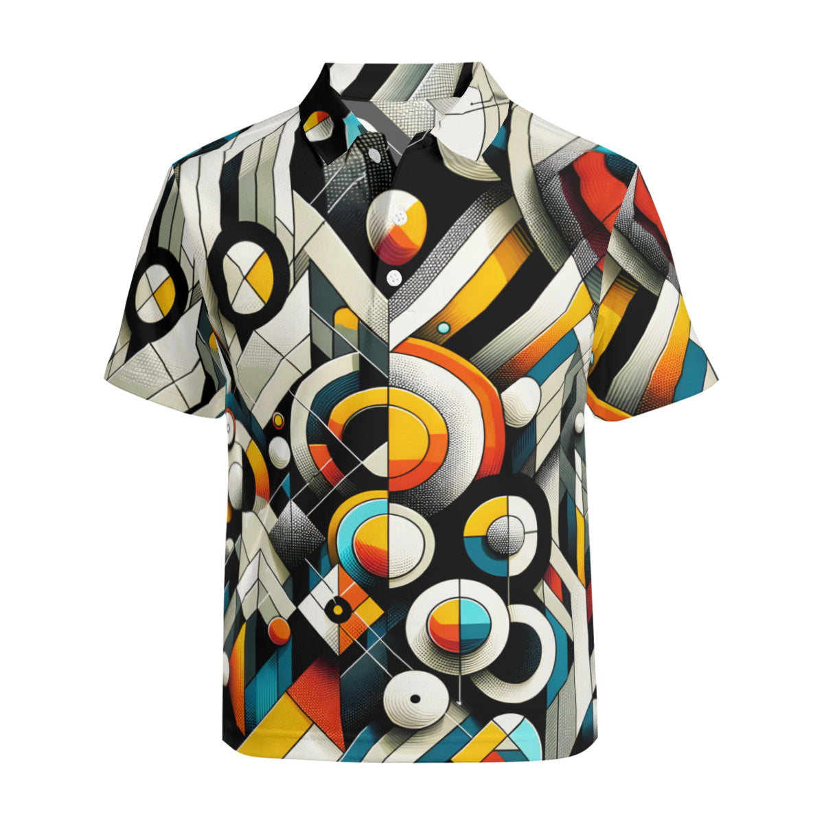 Geometric Men's Premium European Size POLO Shirt | 95% Polyester+5% Spandex