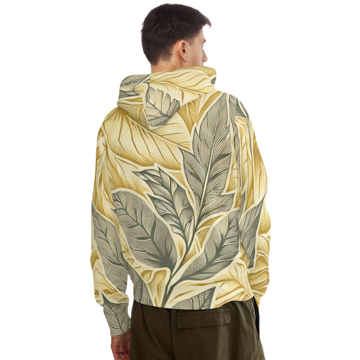 Golden Leaves Men's Adult Hoodie Set (Double-Layer Hood) | Health Fabric