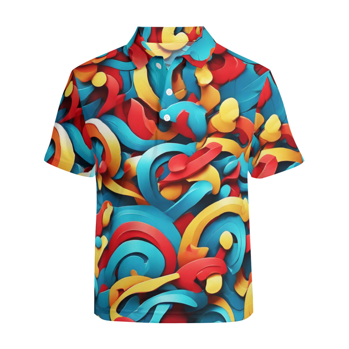 Abstract Men's Premium European Size POLO Shirt | 95% Polyester+5% Spandex
