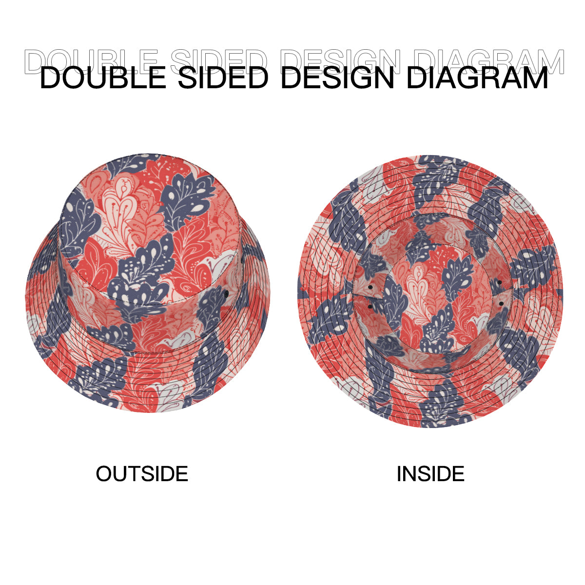 Abstract Denim Double-Sided Unisex Polyester Bucket Hat