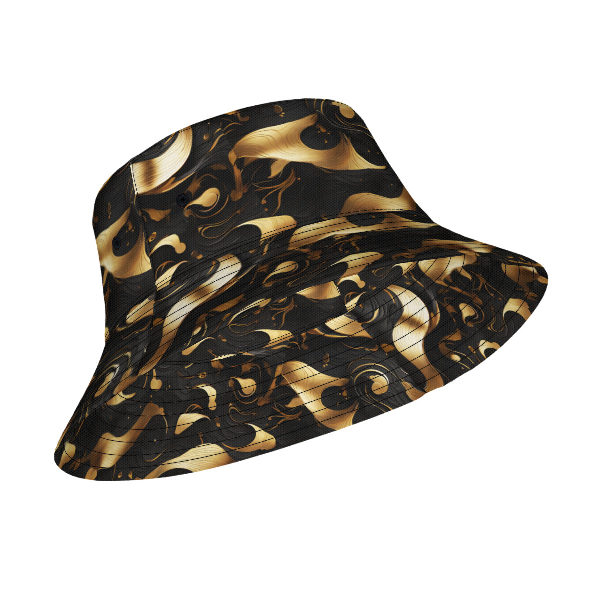 Golden Dynamic Double-Sided Unisex Polyester Bucket Hat