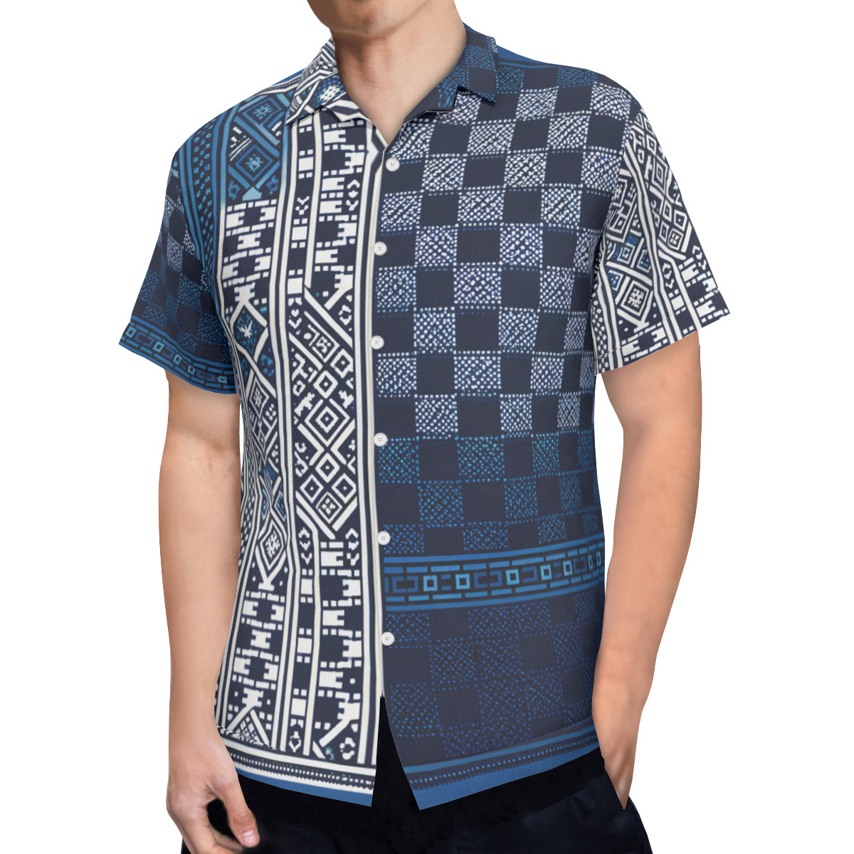 Blue Short Sleeves Men's Shirt