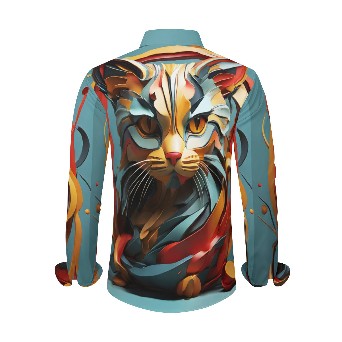 Abstract Cat Long Sleeves Men's Shirt