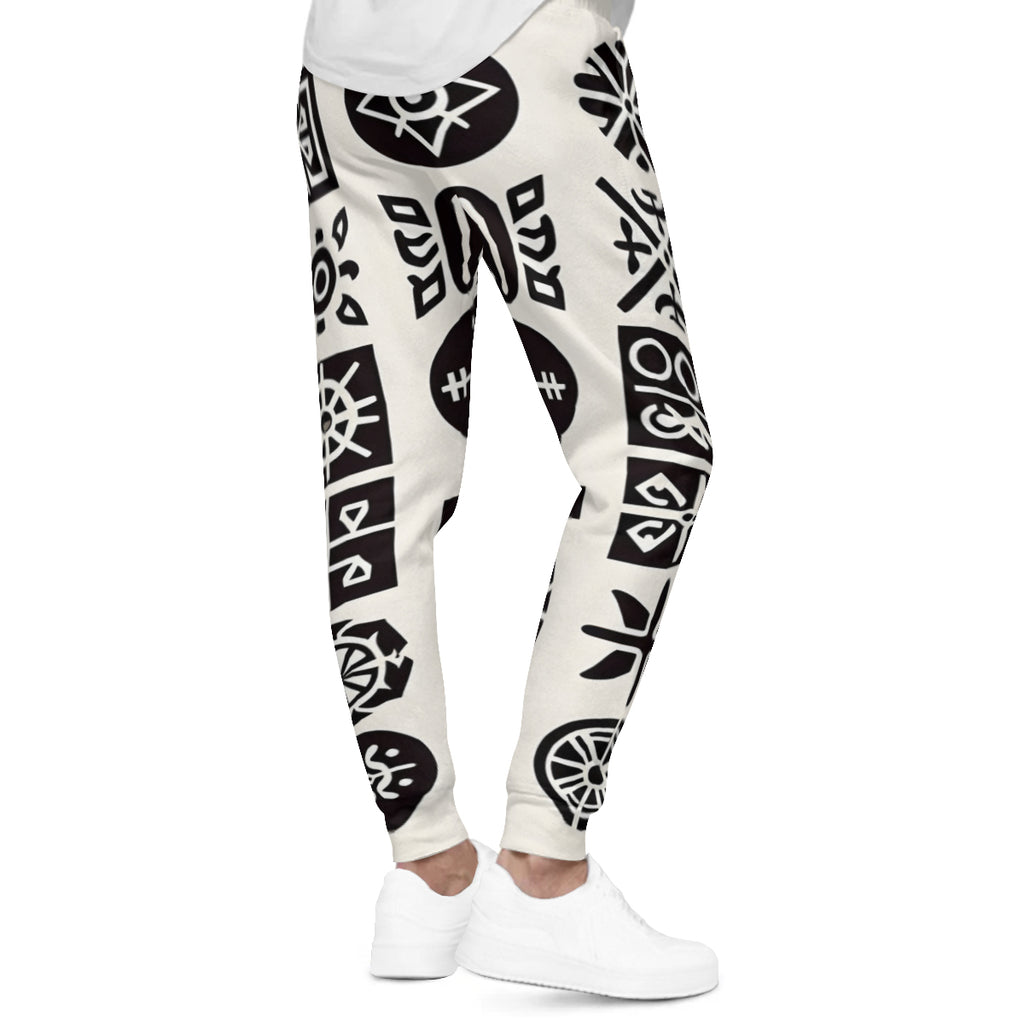 African Motifs Men's Adult Hoodie Set (Double-Layer Hood) | Health Fabric