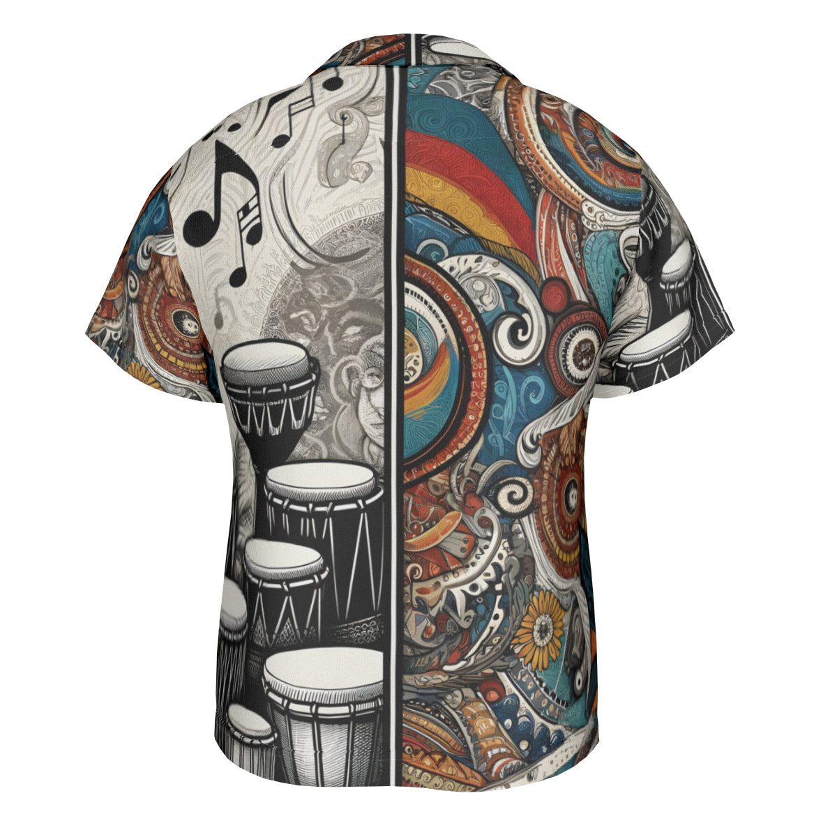 African Drums Floral Short Sleeves Men's Shirt