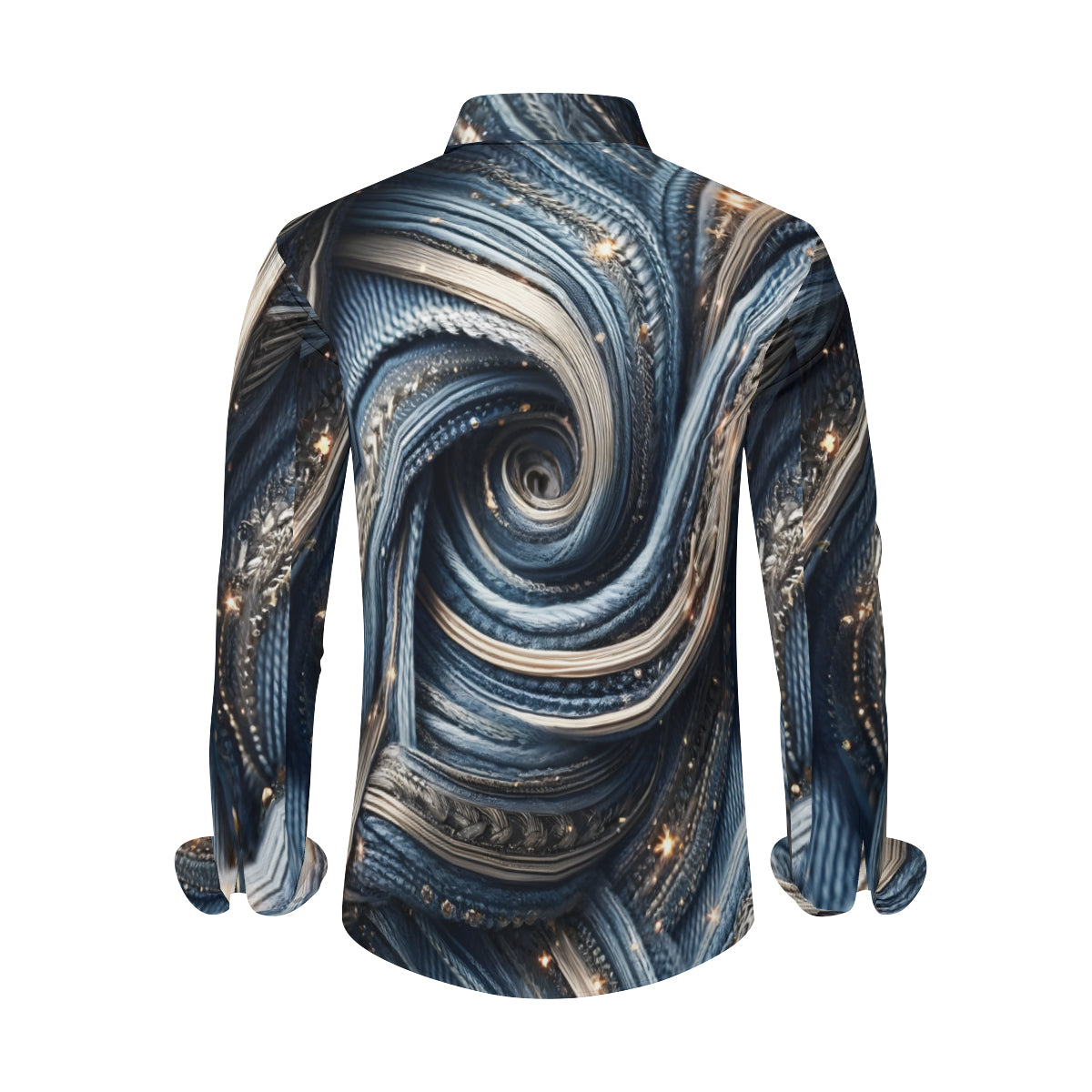 Blue Swirl Men's Classic Long-Sleeved Shirt | Polyester