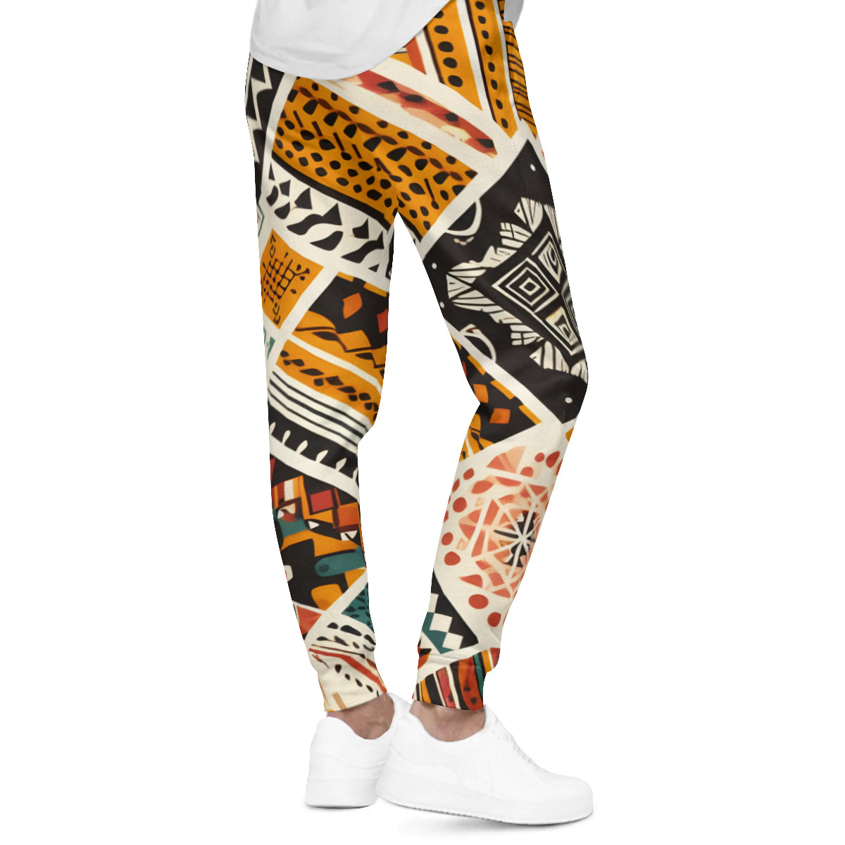 African Pattern Men's Adult Hoodie Set (Double-Layer Hood) | Health Fabric